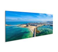 Tableau sur toile Vue aérienne de la ville de Saint-Malo, Bretagne, France - Toile 120x40 cm - Panorama