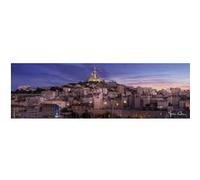 Tableau sur toile vue sur Notre-Dame de Marseille 30x97 cm CEANOTHE Décoration Murale Art Décoratif Muraux Peinture Imprimée en HD Salon Chambre Bureau Fabriqué en France Rose G