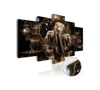 Tableau sur verre acrylique Brown Elephants-Taille L 100 x H 50 cm