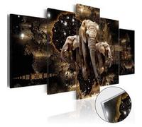 Tableau sur verre acrylique Brown Elephants-Taille L 100 x H 50 cm Imprimé G