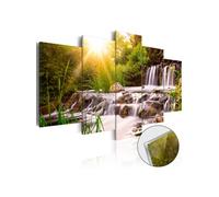Tableau sur verre acrylique Forest Waterfall-Taille L 100 x H 50 cm