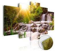 Tableau sur verre acrylique Forest Waterfall-Taille L 200 x H 100 cm