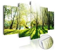 Tableau sur verre acrylique Green Glade-Taille L 200 x H 100 cm