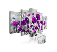 Tableau sur verre acrylique Meadow: Purple Poppies-Taille L 200 x H 100 cm