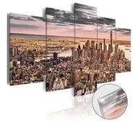 Tableau Non renseigné Tableau sur verre acrylique New York City: Morning Sky-Taille L 200 x H 100 cm