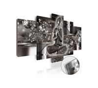 Tableau sur verre acrylique Silver Serenity-Taille L 200 x H 100 cm