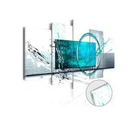 Tableau sur Verre Acrylique "Turquoise Expression" 50 x 100 cm