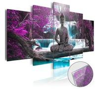 Tableau sur verre acrylique Waterfall and Buddha-Taille L 100 x H 50 cm Imprimé G