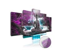 Tableau sur verre acrylique Waterfall and Buddha-Taille L 200 x H 100 cm