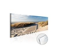 Tableau sur verre acrylique Wild Beach-Taille L 135 x H 45 cm