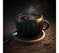 Tableau sur verre café noir 30x30 cm CEANOTHE Décoration Murale Art Décoratif Muraux Peinture Imprimée en HD Salon Chambre Bureau Fabriqué en France Marron G