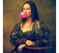 Tableau sur verre Mona Lisa gum 45x45 cm CEANOTHE Décoration Murale Art Décoratif Muraux Peinture Imprimée en HD Salon Chambre Bureau Fabriqué en France Marron G