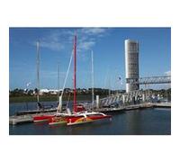 Tableau sur verre synthétique cité de la voile 65x97 cm CEANOTHE Décoration Murale Art Décoratif Muraux Peinture Imprimée en HD Salon Chambre Bureau Fabriqué en France Bleu G