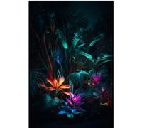 Tableau sur verre synthétique composition éxotique 80x120 cm CEANOTHE Décoration Murale Art Décoratif Muraux Peinture Imprimée en HD Salon Chambre Bureau Fabriqué en France Vert G