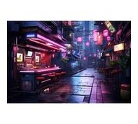 Tableau sur verre synthétique urban street 80x120 cm CEANOTHE Décoration Murale Art Décoratif Muraux Peinture Imprimée en HD Salon Chambre Bureau Fabriqué en France Violet