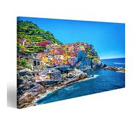 Tableau, Tableaux sur Toile Beau Paysage Urbain coloré sur Les Montagnes sur méditerranée Cinque Terre Europe Poster, Impression, Cadeau MYW