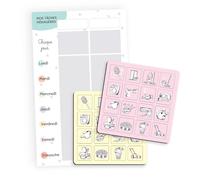 Tableau tâches ménagères ? 32 magnets rose et jaune TU