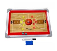Tableau Tactique Basketball avec Marqueur et Effaceur, Plaquette Entraineur Basket pour Les Écoles, Bordure en Alliage D'aluminium, avec Sac de Rangement, pour L'entraînement