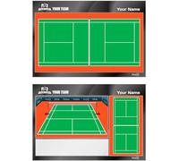 Tableau Tactique de Badminton. Double Face, adapté aux marqueurs effaçables à Sec. PERSONNALISÉ avec Couleur, Blason ou Logo, nom et Club. (Standard)
