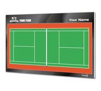 Tableau Tactique de Badminton. Double Face, adapté aux marqueurs effaçables à Sec. PERSONNALISÉ avec Couleur, Blason ou Logo, nom et Club. (Large)