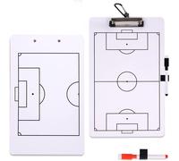 Tableau Tactique De Football, Double Face Dossier Football Tactique Avec 2 Marqueurs Effaçables À Sec 2 Porte-Stylos Et Mousqueton Coach Board Football Tableaux Pour Entraînements De Football