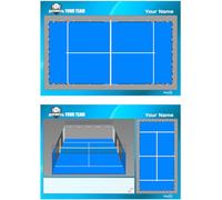 Tableau Tactique de Paddle Tennis. Double Face, adapté aux marqueurs effaçables à Sec. PERSONNALISÉ avec Couleur, Blason ou Logo, nom et Club. (Standard)