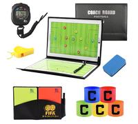 Tableau Tactique Football, ADDLIVE Tableaux Tactiques de Football, Coach Board Football, Cadeau Coach Foot avec Gomme, Cartons Rouges et Jaunes, Sifflet, Chronomètre et 5 Brassards de Capitaine