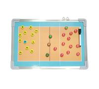 Tableau Tactique Football Entraîneur Board, Planches D'Entraînement Tactique Portable, avec Pièces D'échecs Magnétiques, Utilisation Double Face, pour la Planification des Matchs(Volleyball)