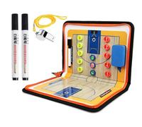 Tableau Tactique Magnétique for Entraîneurs de Basket-ball, Presse-papier Effaçable À Sec, Pliable, Pièces Magnétiques Supplémentaires, Stylos Effaçables À Base D'eau, Sifflet Inclus(Small)