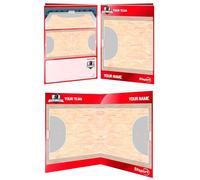 Tableau Tactique pour entraîneurs de Basketball. Double Face adaptée aux marqueurs effaçables à Sec. PERSONNALISÉE avec Couleur, Blason ou Logo, nom et Club. (Double XL)