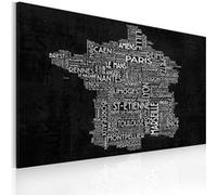Tableau "Text Map of France on the Black Background" 80 x 120 cm Multicolore G