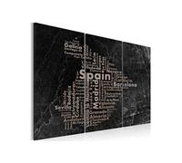Tableau Non renseigné Tableau Text map of Spain on the blackboard triptych-Taille L 120 x H 80 cm