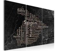 Tableau Non renseigné Tableau Text map of Spain on the blackboard triptych-Taille L 120 x H 80 cm