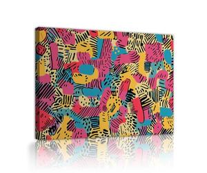 Tableau Toile Art Linéaire Abstrait Moderne Coloré 50x60cm | Poster Géométrique Moderne Coloré, Tableau Toile pour Salon, Bureau ou Chambre, Prêt à Accrocher