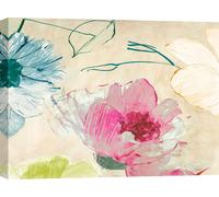 Tableau toile, fleurs abstraites à l'aquarelle - Kelly Parr, Colorful Composition I - 80x60 cm