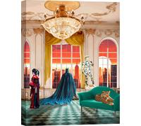 Tableau toile Modern Pop - Gerard Madau - Surrealoft, icônes pop dans un salon royal - 80x60 cm