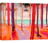 Tableau toile,paysage moderne - Brian Thorpe - Pinède et coucher de soleil sur la mer - 70x50 cm