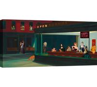 Tableau toile Pop Art avec des peintures célèbres - Steven Hill - An Art Night Out - 100x50 cm