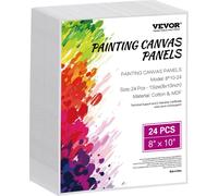 Tableau toile VEVOR (203 x 254 mm) pour peindre, 24 pièces, coton, pour esquisser peinture acrylique et aquarelle à l'huile toile pour débutants professionnels blanc