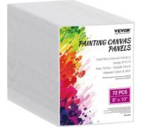 Tableau toile VEVOR (203 x 254 mm) pour peindre, 72 pièces, coton, pour esquisser peinture acrylique et aquarelle à l'huile toile pour professionnels débutants blanc