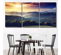 Tableau Triptyque Mural Tableau Deco Coucher de soleil dans les montagnes Paysage Ciel Tableau Moderne 3 Parties Imprimée Sur Tableau Cuisine D'Œuvres D'Art Pour Le Bureau À Domicile Décoration