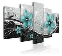Tableau Turquoise flower of night-Taille L 100 x H 50 cm Imprimé