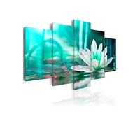 Tableau Turquoise Lotus-Taille L 200 x H 100 cm Multicolore G