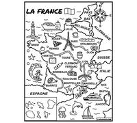Tableau Velours À Colorier La Carte De France