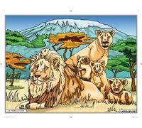 Tableau Velours à colorier La Famille Lion