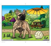Tableau Velours À Colorier Le Bouledogue Français Au Parc