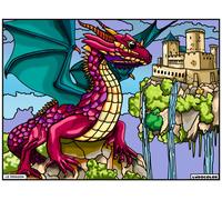 Tableau Velours À Colorier Le Dragon
