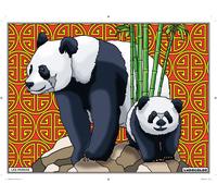 Tableau Velours À Colorier Les Pandas