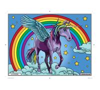 Tableau Velours à colorier Pour enfant La Licorne arc-en-ciel