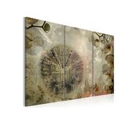 Tableau Vintage, clock and orchid triptych-Taille L 120 x H 80 cm Imprimé